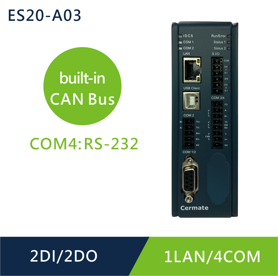 ES20-A03 1LAN / 4COM / CAN Bus